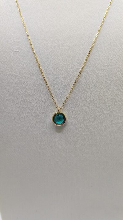 Necklace made of gold plated silver 925 with teal stone