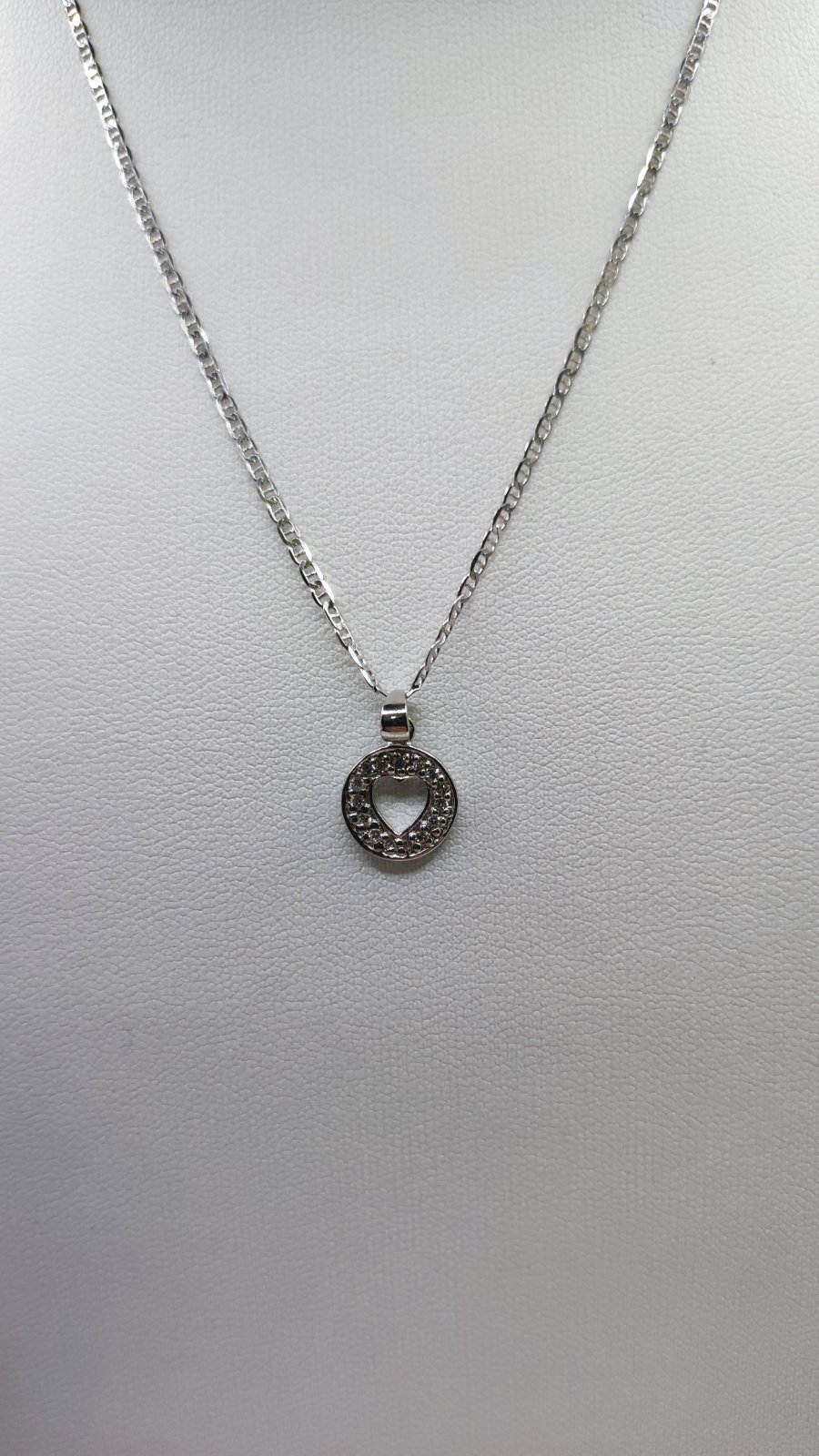 kol007 Silver heart 925 with cubic zirconia
