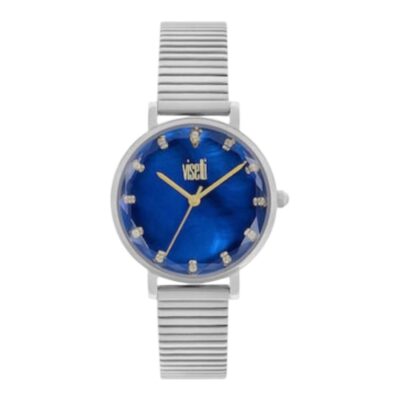 Visetti Ρολόι Μπαταρίας με Ασημί Μεταλλικό Μπρασελέ