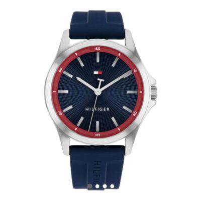 TOMMY HILFIGER Bruce Blue Dial Blue Rubber Strap