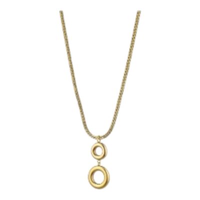 Oxette Κολιέ Links ατσάλινο επίχρυσο με στρογγυλά στοιχεία