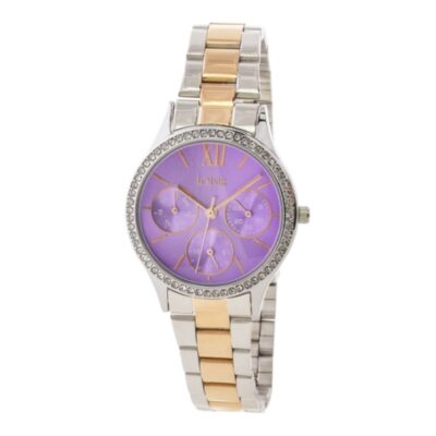 Loisir Ρολόι Arizona με δίχρωμο ατσάλινο μπρασελέ και μωβ καντράν