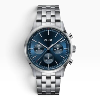 Cluse Ανδρικό Ρολόι 42mm Μπαταρίας με Μπλε Ατσάλινο Μπρασελέ