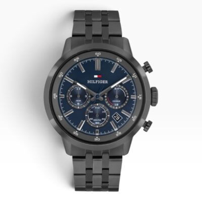 Tommy Hilfiger Kent Ανδρικό Ρολόι Μπαταρίας με Μαύρο Ατσάλινο Μπρασελέ