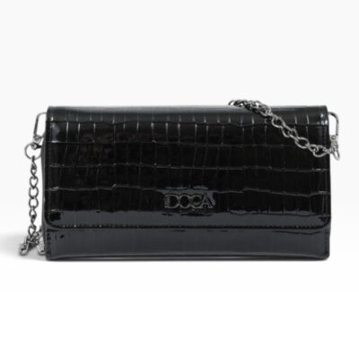 Doca Γυναικείο βραδινό τσαντάκι clutch μαύρο